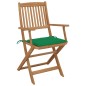 Sedie da Giardino Pieghevoli 4 pz con Cuscini Massello Acacia Sedie da Giardino Pieghevoli 4 pz con Cuscini Massello Acacia