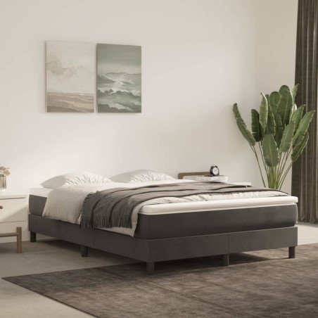vidaXL Giroletto senza Materasso Grigio Scuro 140x190 cm Velluto