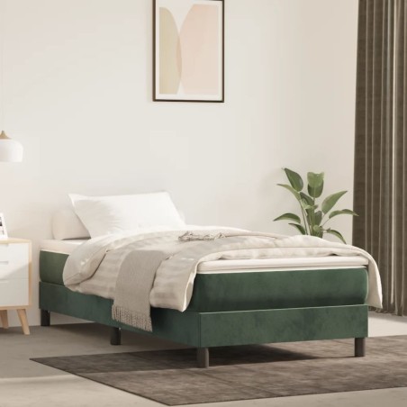 vidaXL Giroletto senza Materasso Verde Scuro 90x190 cm in Velluto