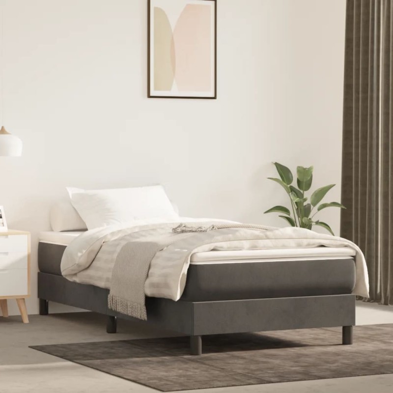 Giroletto a Molle Grigio Scuro 100x200 cm in Velluto Giroletto a Molle Grigio Scuro 100x200 cm in Velluto