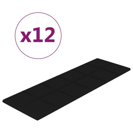 Pannelli Murali 12 pz Neri 90x30 cm in Tessuto 3,24 m²