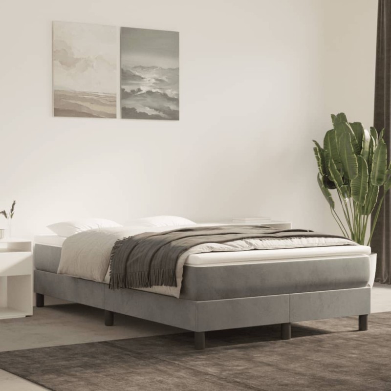 Giroletto a Molle Grigio Chiaro 120x200 cm in Velluto Giroletto a Molle Grigio Chiaro 120x200 cm in Velluto