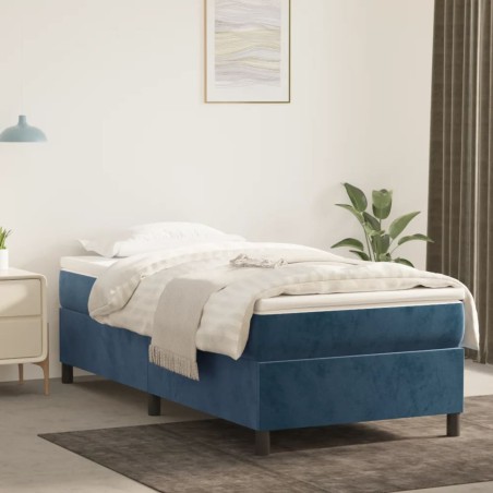 vidaXL Giroletto senza Materasso Blu Scuro 90x200 cm in Velluto