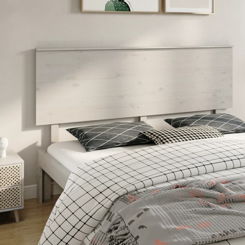 Testiera per Letto Bianca 184x6x82,5 cm Legno Massello di Pino Testiera per Letto Bianca 184x6x82,5 cm Legno Massello di Pino