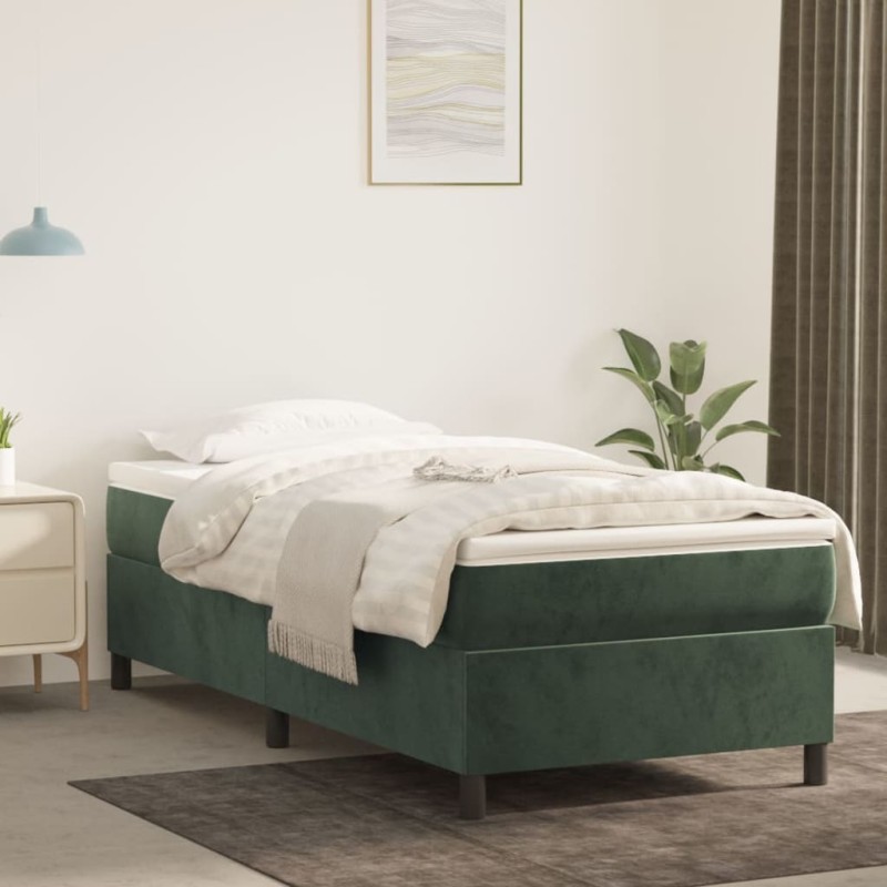 Giroletto a Molle Verde Scuro 100x200 cm in Velluto Giroletto a Molle Verde Scuro 100x200 cm in Velluto