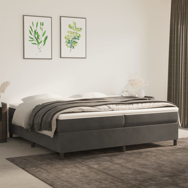 Giroletto a Molle Grigio Scuro 200x200 cm in Velluto Giroletto a Molle Grigio Scuro 200x200 cm in Velluto