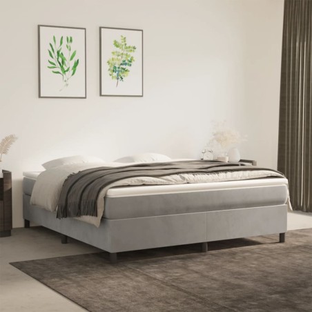 Giroletto a Molle Grigio Chiaro 180x200 cm in Velluto