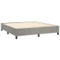Giroletto a Molle Grigio Chiaro 180x200 cm in Velluto Giroletto a Molle Grigio Chiaro 180x200 cm in Velluto