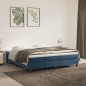 Giroletto a Molle Blu Scuro 160x200 cm in Velluto Giroletto a Molle Blu Scuro 160x200 cm in Velluto