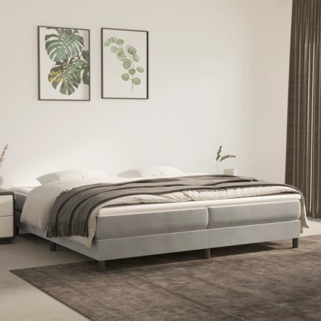 vidaXL Giroletto senza Materasso Grigio Chiaro 200x200 cm Velluto