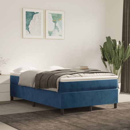 vidaXL Giroletto senza Materasso Blu Scuro 120x200 cm in Velluto