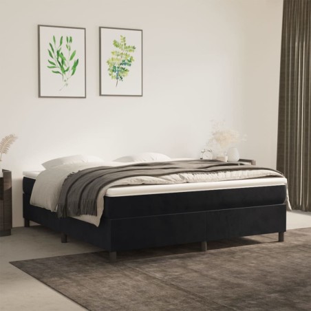 vidaXL Giroletto senza Materasso Nero 180x200 cm in Velluto
