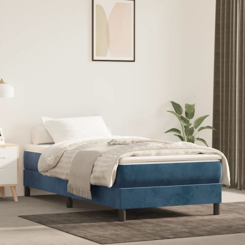 Giroletto a Molle Blu Scuro 80x200 cm in Velluto Giroletto a Molle Blu Scuro 80x200 cm in Velluto