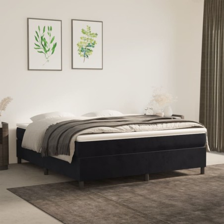vidaXL Giroletto senza Materasso Nero 160x200 cm in Velluto