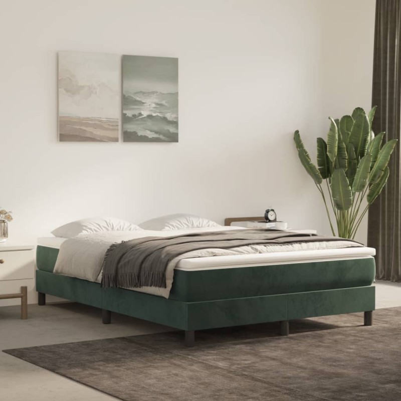 Giroletto a Molle Verde Scuro 140x190 cm in Velluto Giroletto a Molle Verde Scuro 140x190 cm in Velluto