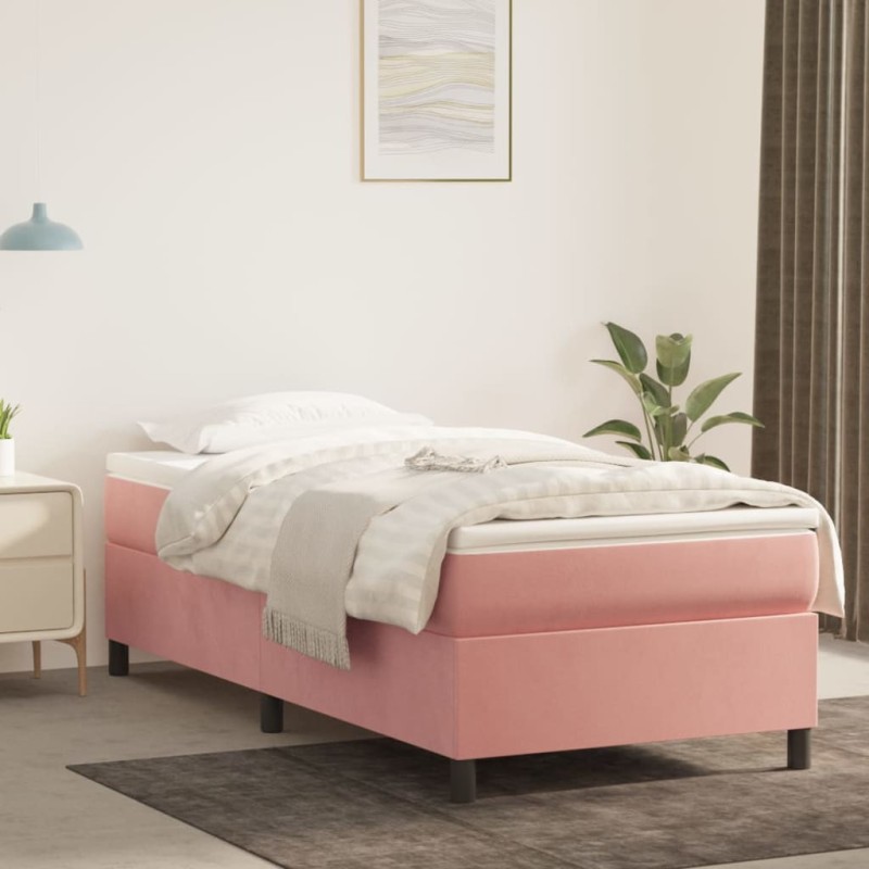 Giroletto a Molle Rosa 100x200 cm in Velluto Giroletto a Molle Rosa 100x200 cm in Velluto