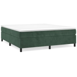 vidaXL Giroletto senza Materasso Verde Scuro 180x200 cm in Velluto