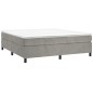 Giroletto a Molle Grigio Chiaro 160x200 cm in Velluto