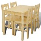 Tavolo con 4 sedie in Legno Naturale Tavolo con 4 sedie in Legno Naturale