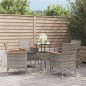 Set Bistrò da Giardino 5 pz con Cuscini in Polyrattan Grigio Set Bistrò da Giardino 5 pz con Cuscini in Polyrattan Grigio