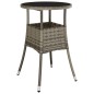 Set Bistrò da Giardino 5 pz con Cuscini in Polyrattan Grigio Set Bistrò da Giardino 5 pz con Cuscini in Polyrattan Grigio
