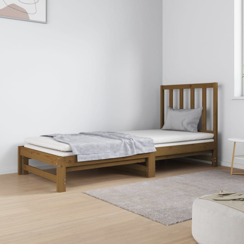 Dormeuse Estraibile Miele 2x(90x190) cm Legno Massello di Pino Dormeuse Estraibile Miele 2x(90x190) cm Legno Massello di Pino