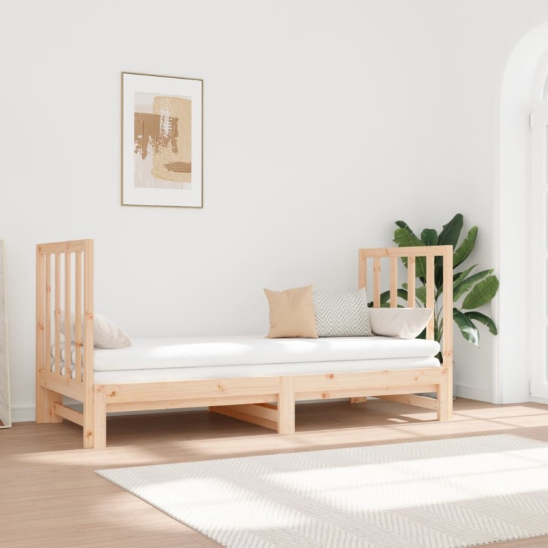 Dormeuse Estraibile 2x(90x190) cm Legno Massello di Pino Dormeuse Estraibile 2x(90x190) cm Legno Massello di Pino