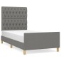 Giroletto con Testiera Grigio Scuro 90x200 cm in Tessuto Giroletto con Testiera Grigio Scuro 90x200 cm in Tessuto