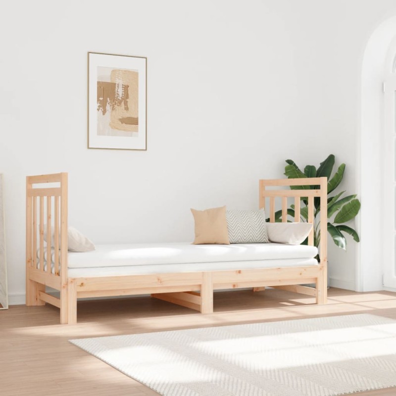 Dormeuse Estraibile 2x(90x190) cm Legno Massello di Pino Dormeuse Estraibile 2x(90x190) cm Legno Massello di Pino