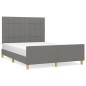 Giroletto con Testiera Grigio Scuro 140x200 cm in Tessuto Giroletto con Testiera Grigio Scuro 140x200 cm in Tessuto