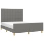 Giroletto con Testiera Grigio Scuro 140x200 cm in Tessuto Giroletto con Testiera Grigio Scuro 140x200 cm in Tessuto