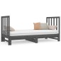 Dormeuse Estraibile Grigia 2x(90x190) cm Legno Massello di Pino Dormeuse Estraibile Grigia 2x(90x190) cm Legno Massello di Pino