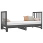 Dormeuse Estraibile Grigia 2x(90x190) cm Legno Massello di Pino Dormeuse Estraibile Grigia 2x(90x190) cm Legno Massello di Pino