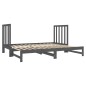 Dormeuse Estraibile Grigia 2x(90x190) cm Legno Massello di Pino Dormeuse Estraibile Grigia 2x(90x190) cm Legno Massello di Pino