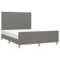 vidaXL Giroletto senza Materasso Grigio Scuro 140x200 cm Tessuto