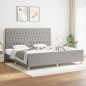 vidaXL Giroletto con Testiera Grigio Chiaro 200x200 cm in Tessuto vidaXL Giroletto con Testiera Grigio Chiaro 200x200 cm in Tessuto