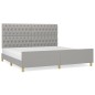 vidaXL Giroletto con Testiera Grigio Chiaro 200x200 cm in Tessuto vidaXL Giroletto con Testiera Grigio Chiaro 200x200 cm in Tessuto