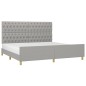 vidaXL Giroletto con Testiera Grigio Chiaro 200x200 cm in Tessuto vidaXL Giroletto con Testiera Grigio Chiaro 200x200 cm in Tessuto