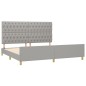 vidaXL Giroletto con Testiera Grigio Chiaro 200x200 cm in Tessuto vidaXL Giroletto con Testiera Grigio Chiaro 200x200 cm in Tessuto