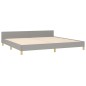 vidaXL Giroletto con Testiera Grigio Chiaro 200x200 cm in Tessuto vidaXL Giroletto con Testiera Grigio Chiaro 200x200 cm in Tessuto