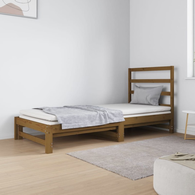 Dormeuse Estraibile Miele 2x(90x190) cm Legno Massello di Pino Dormeuse Estraibile Miele 2x(90x190) cm Legno Massello di Pino