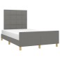 Giroletto con Testiera Grigio Scuro 120x200 cm in Tessuto Giroletto con Testiera Grigio Scuro 120x200 cm in Tessuto
