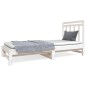 Dormeuse Estraibile Bianca 2x(90x190) cm Legno Massello di Pino Dormeuse Estraibile Bianca 2x(90x190) cm Legno Massello di Pino
