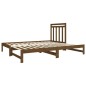 Dormeuse Estraibile Miele 2x(90x190) cm Legno Massello di Pino