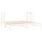 Dormeuse Estraibile Bianca 2x(90x190) cm Legno Massello di Pino