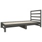 Dormeuse Estraibile Grigia 2x(90x190) cm Legno Massello di Pino Dormeuse Estraibile Grigia 2x(90x190) cm Legno Massello di Pino
