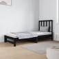 Dormeuse Estraibile Nera 2x(90x190) cm Legno Massello di Pino Dormeuse Estraibile Nera 2x(90x190) cm Legno Massello di Pino