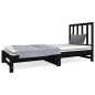 Dormeuse Estraibile Nera 2x(90x190) cm Legno Massello di Pino Dormeuse Estraibile Nera 2x(90x190) cm Legno Massello di Pino