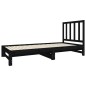 Dormeuse Estraibile Nera 2x(90x190) cm Legno Massello di Pino Dormeuse Estraibile Nera 2x(90x190) cm Legno Massello di Pino