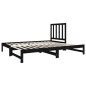 Dormeuse Estraibile Nera 2x(90x190) cm Legno Massello di Pino Dormeuse Estraibile Nera 2x(90x190) cm Legno Massello di Pino